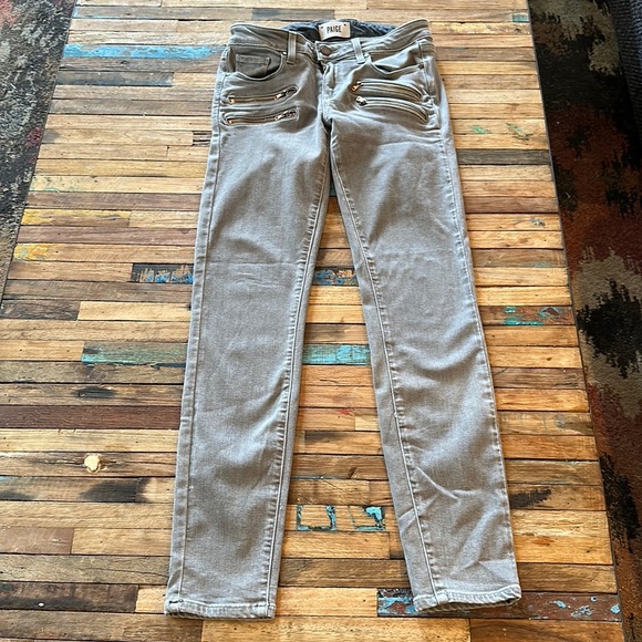 Paige Grey Cropped Zipper Jeans Sz 27 - Picture 2 of 10